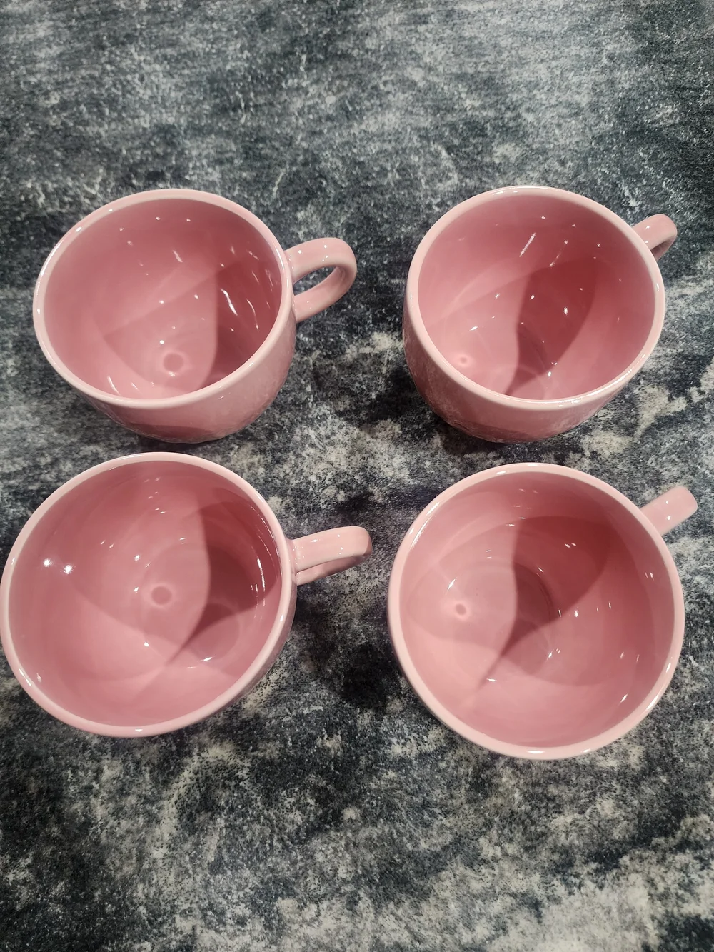 IKEA Pink Ribbed Ceramic Mugs - Set of 4